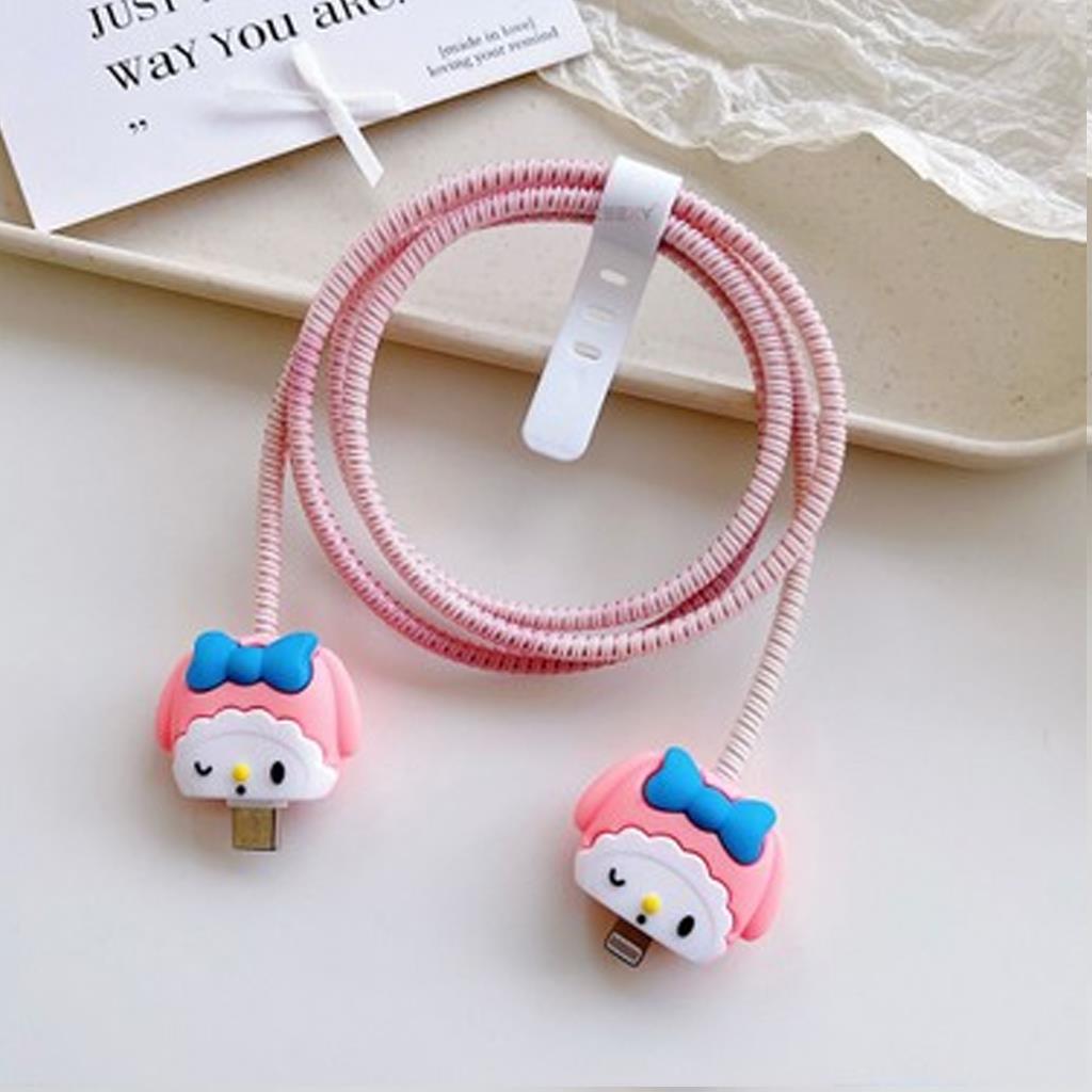 Spiral Renkli 3D Figürlü Kablo Koruyucu