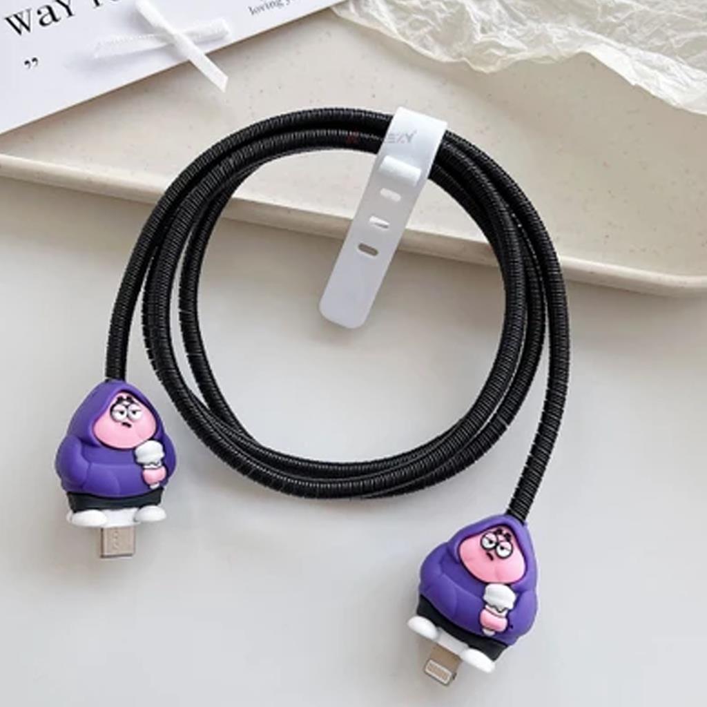 Spiral Renkli 3D Figürlü Kablo Koruyucu