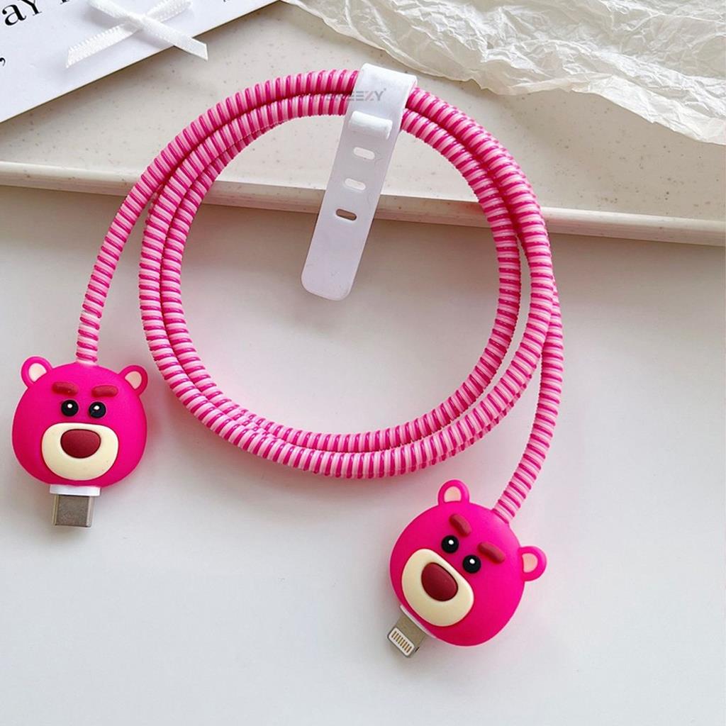 Spiral Renkli 3D Figürlü Kablo Koruyucu