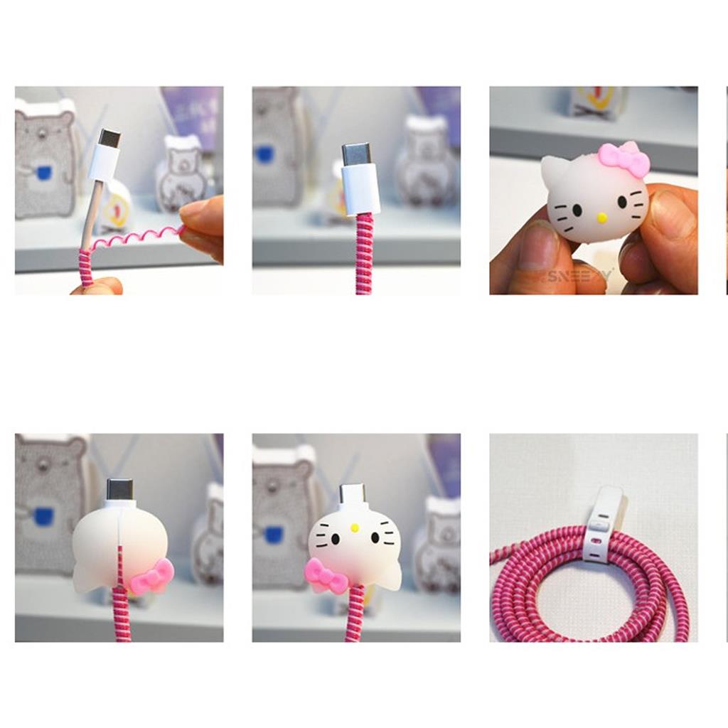 Spiral Renkli 3D Figürlü Kablo Koruyucu