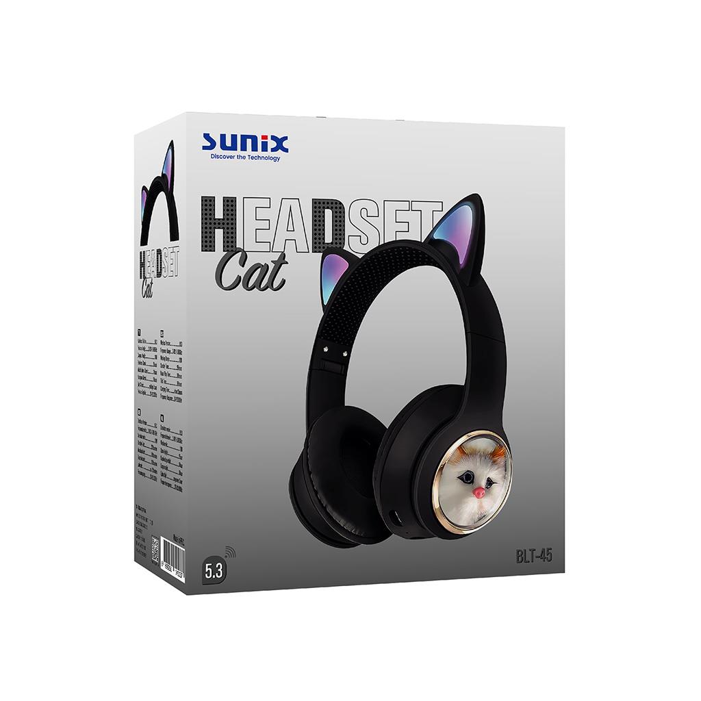 Sunix BLT-45 Kablosuz Işıklı Kedi Tasarımlı Bluetooth Kulaklık