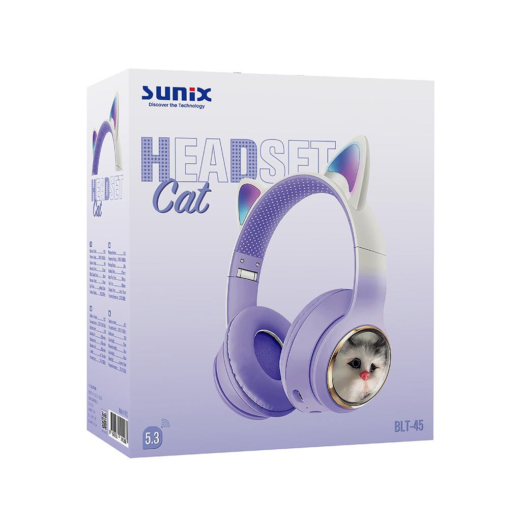 Sunix BLT-45 Kablosuz Işıklı Kedi Tasarımlı Bluetooth Kulaklık
