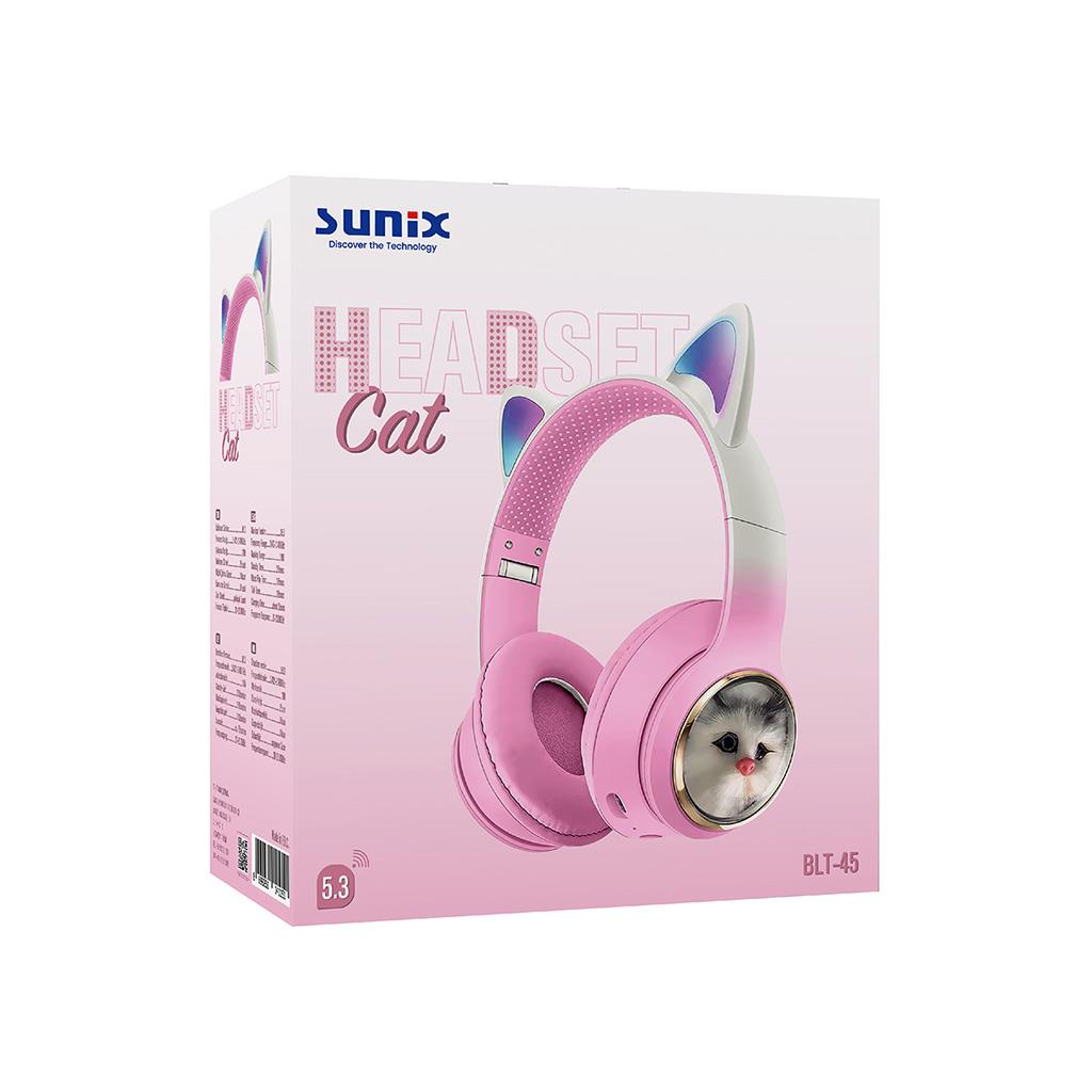 Sunix BLT-45 Kablosuz Işıklı Kedi Tasarımlı Bluetooth Kulaklık