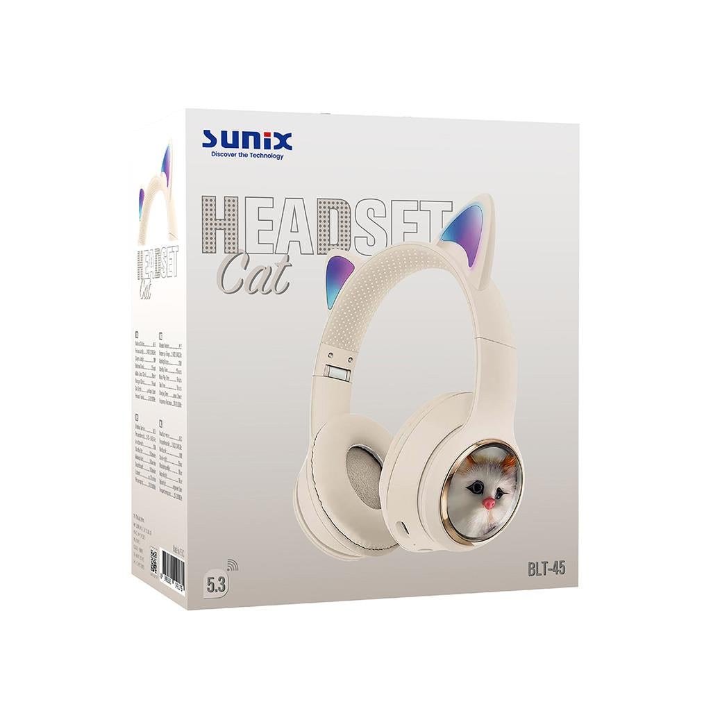 Sunix BLT-45 Kablosuz Işıklı Kedi Tasarımlı Bluetooth Kulaklık