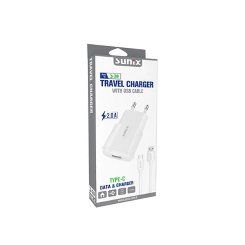 Sunix S-21 2.1A Type-C Usb-A Şarj Seti