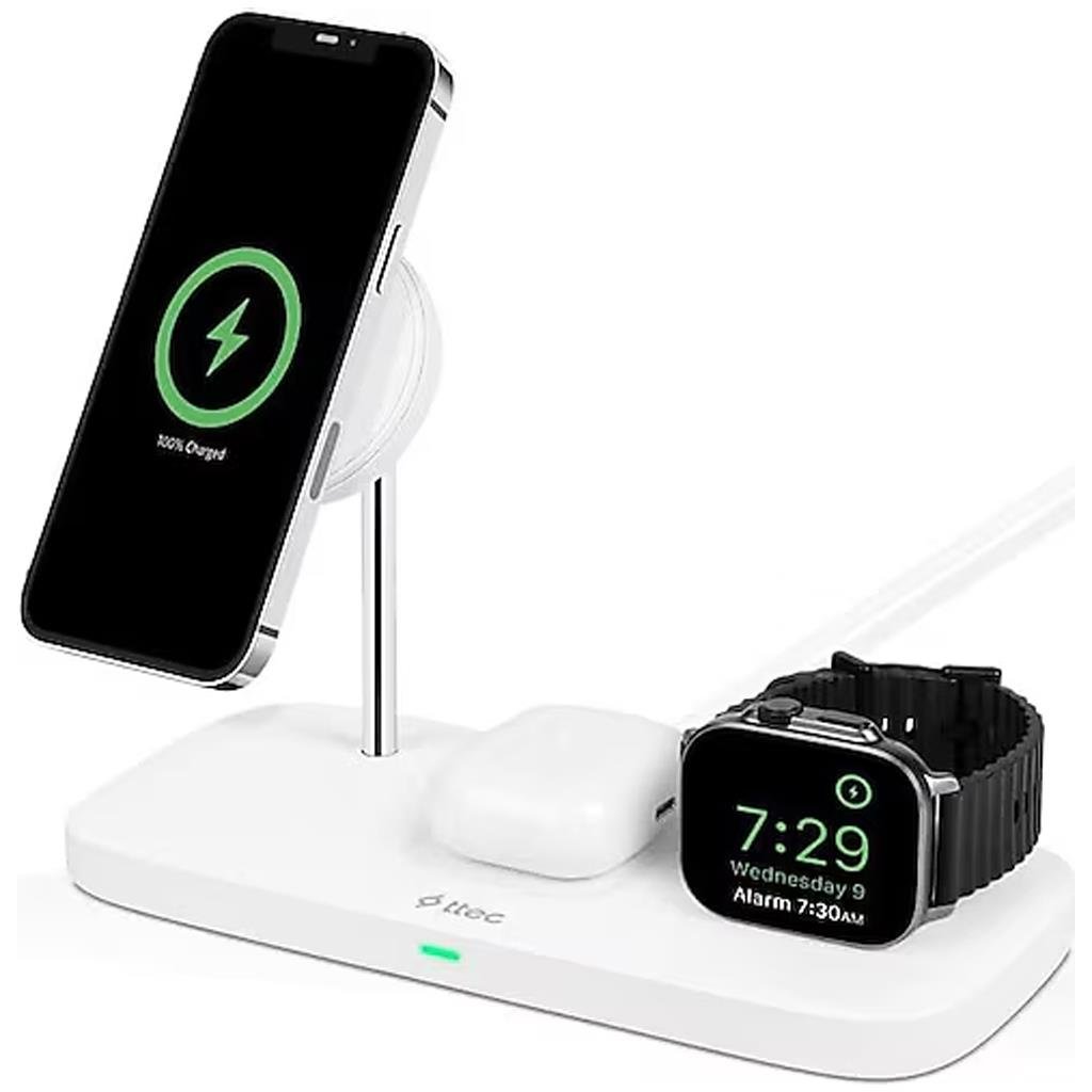 Ttec AirCharger Trio Up 2KS32B 3in1 20W MagSafe Kablosuz Hızlı Şarj Standı