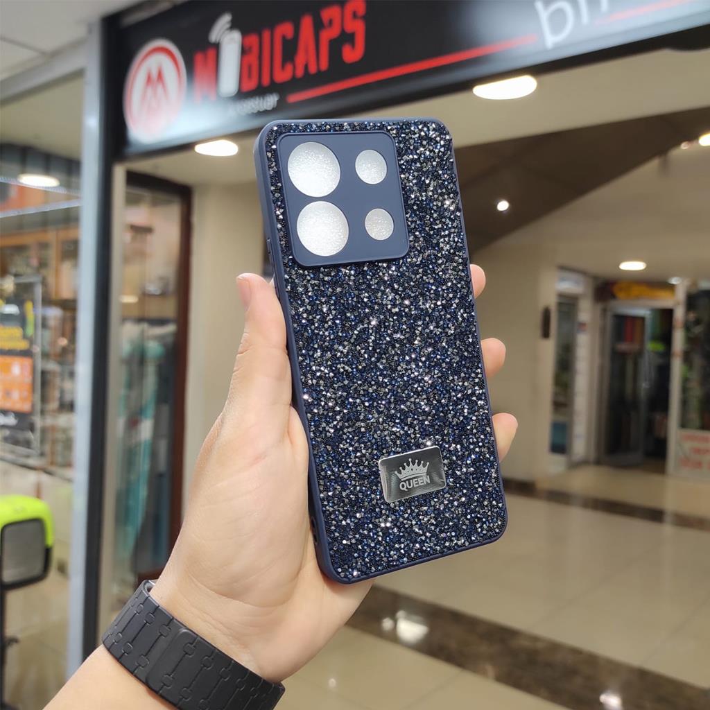 Xiaomi Redmi Note 13 Pro 5G Queen Logolu Taşlı Silikon Kapak