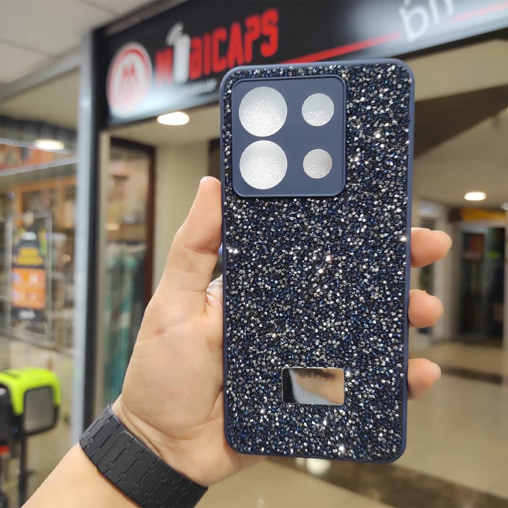 Xiaomi Redmi Note 13 Pro 5G Queen Logolu Taşlı Silikon Kapak
