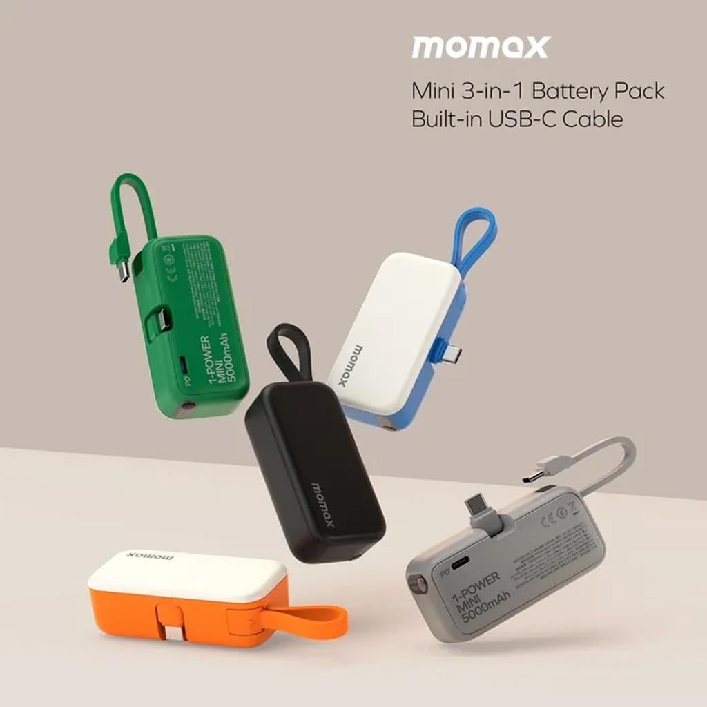 MOMAX IP130B Power Mini Katlanabilir 5000mAh 3in1 Powebank