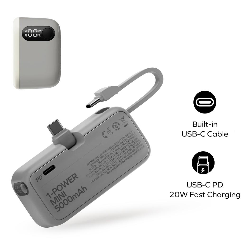 MOMAX IP130B Power Mini Katlanabilir 5000mAh 3in1 Powebank