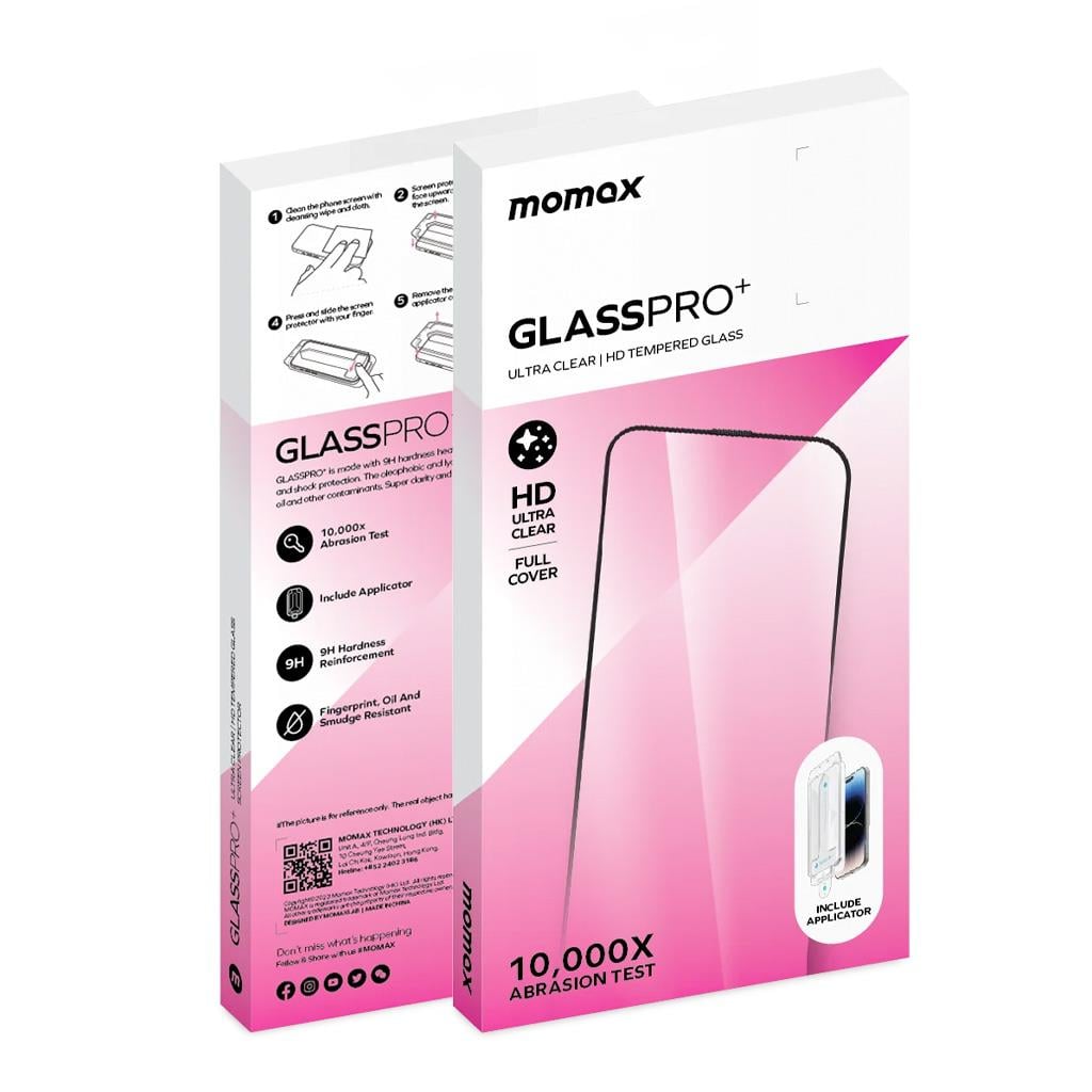 Momax iPhone 15 Pro GlassPro+ Full Coverage Ekran Koruyucu