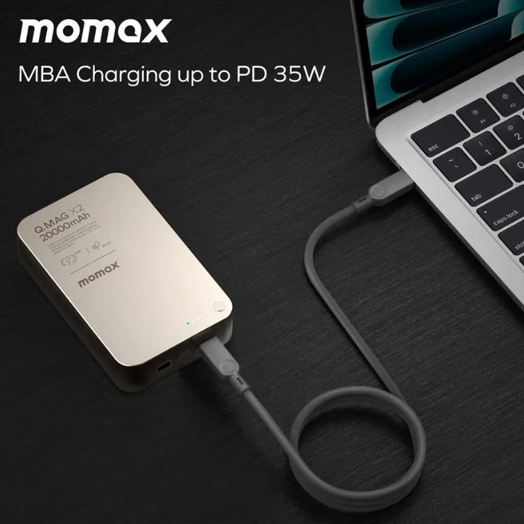 Momax Q.Mag X2 20000mAh Ultra İnce Alüminyum Manyetik Kablosuz Powerbank (IP116)