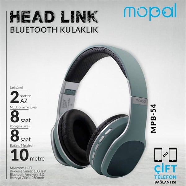 KULAKLIK Mopal Mpb-54 Kafa Bantlı Bluetotth Kulaklık