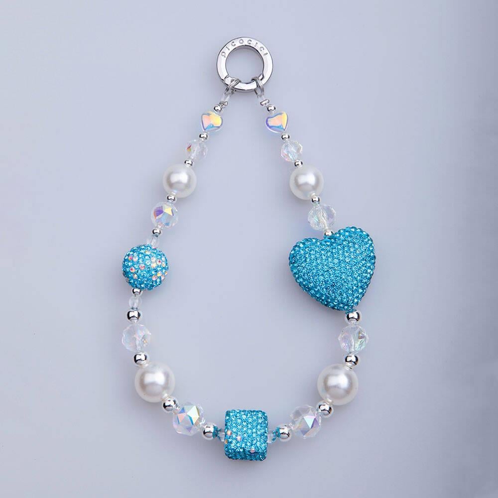 Picocici Parlayan Taş Tasarımlı 30mm Dot Drill Heart Telefon Bilek Askı İpi