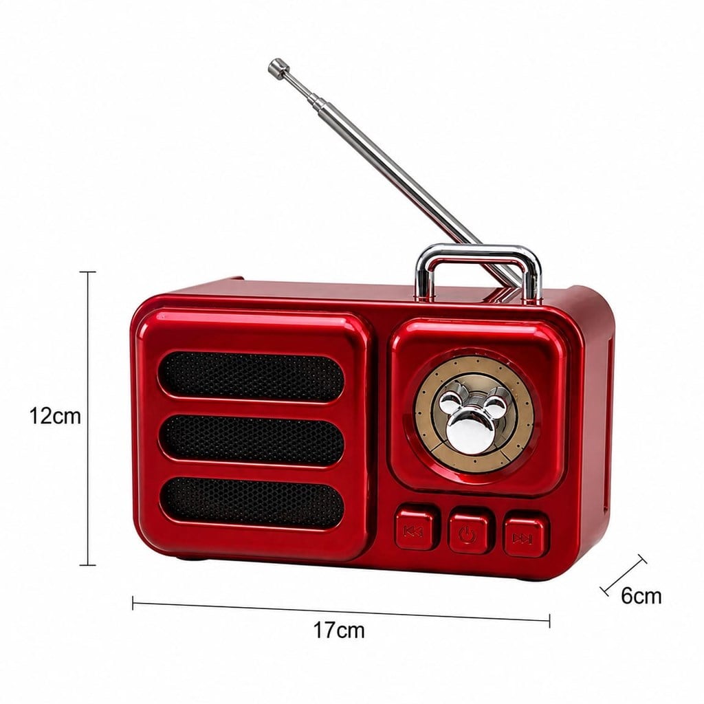 Platoon PL-4708 Bluetooth 5.3 Version Mini Metal Retro Radyo Görünümlü Ses Bombası
