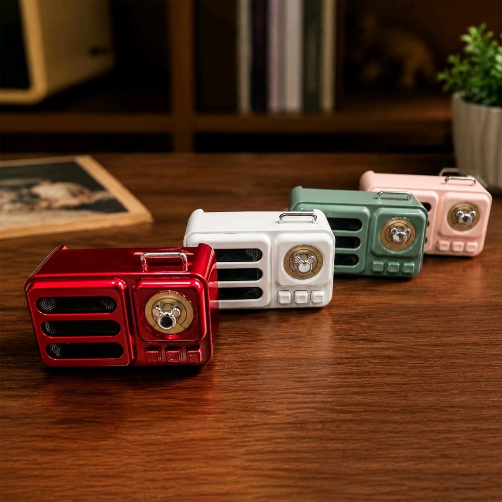 Platoon PL-4708 Bluetooth 5.3 Version Mini Metal Retro Radyo Görünümlü Ses Bombası