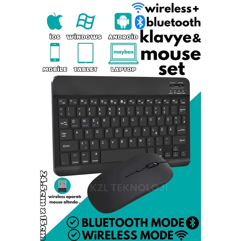 Polygold PG-8032 Bluetooth Ve Wireless Klavye + Mouse Set