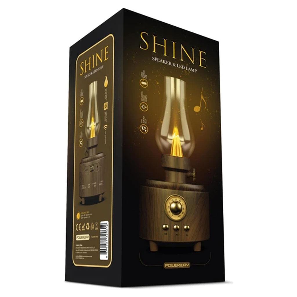 Powerway Shine Otantik Gece Lambalı Radyolu Usb Aux Micro Girişli Hoparlör
