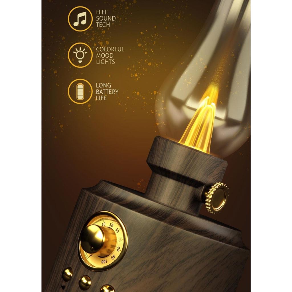 Powerway Shine Otantik Gece Lambalı Radyolu Usb Aux Micro Girişli Hoparlör