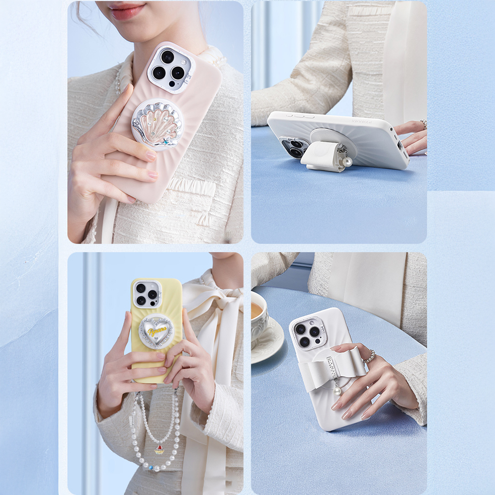 Pynana RoseShell 360 Derece Dönebilen Magnetik Ring Stand Telefon Tutucu