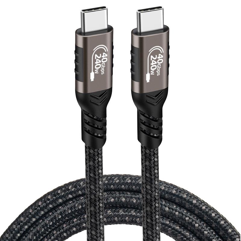Qgeem QG01 Type-C to Type-C USB4 PD Data Kablosu 240W 40Gbps 8K@60Hz 0.2 Metre