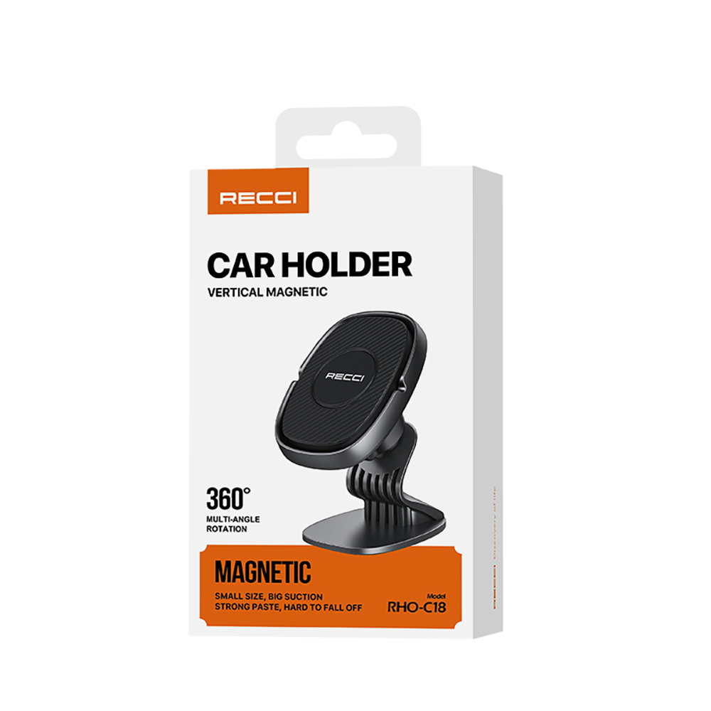 Recci RHO-C18 Güçlü Magnetik 360 Derece Dönebilen Düz Zemin Araç Telefon Tutucu