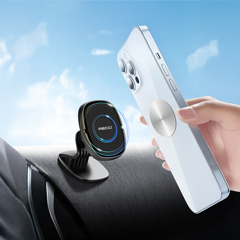 Recci RHO-C18 Güçlü Magnetik 360 Derece Dönebilen Düz Zemin Araç Telefon Tutucu