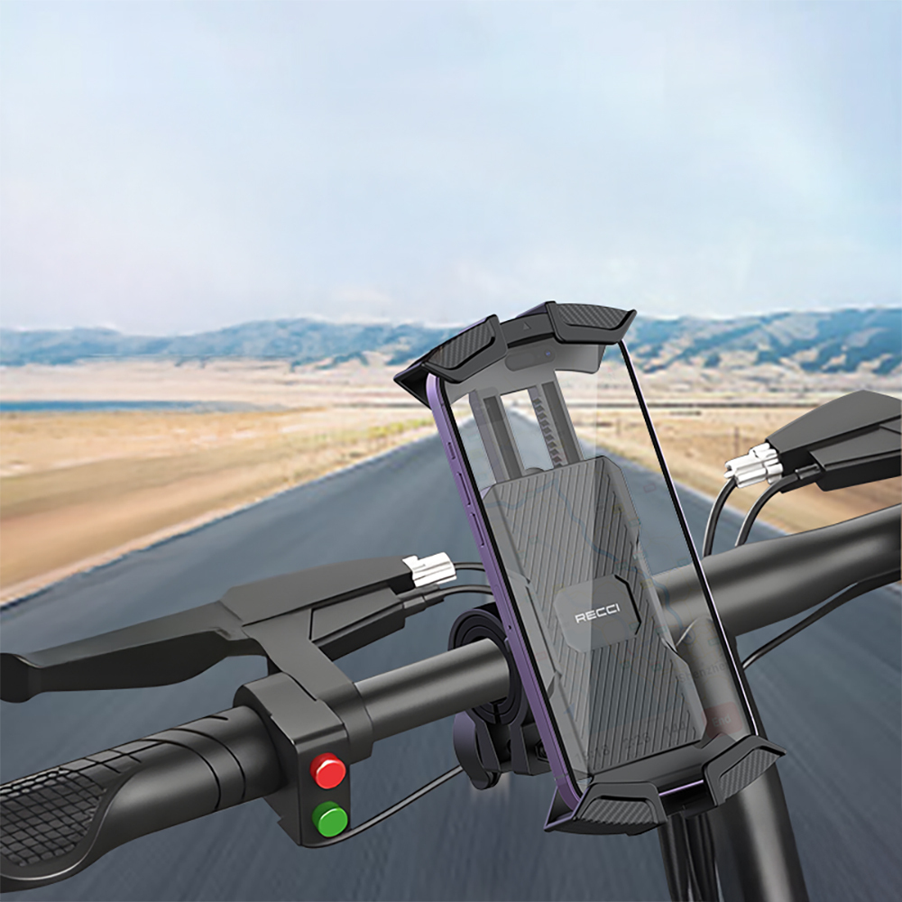 Recci RHO-C33 360° Derece Dönebilen Ayarlanabilir Motosiklet ve Bisiklet Telefon Tutucu