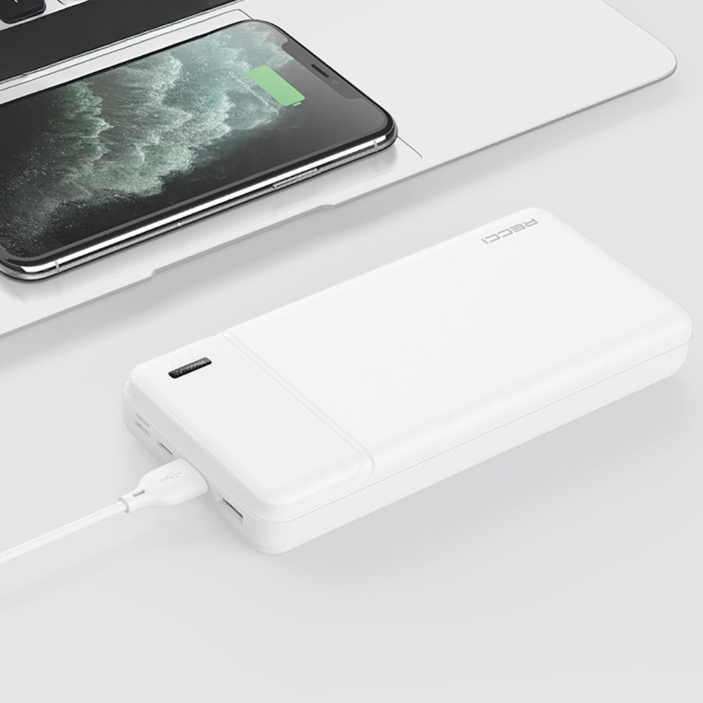 Recci RPB-N16C Ultra İnce Hızlı Şarj Özellikli Led Işık Göstergeli Wireless Powerbank 10000mAh