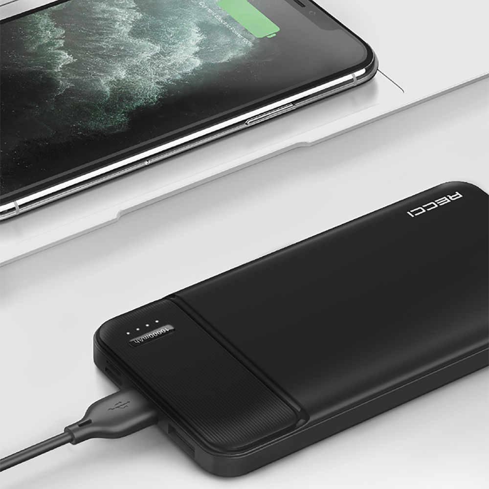Recci RPB-N16C Ultra İnce Hızlı Şarj Özellikli Led Işık Göstergeli Wireless Powerbank 10000mAh
