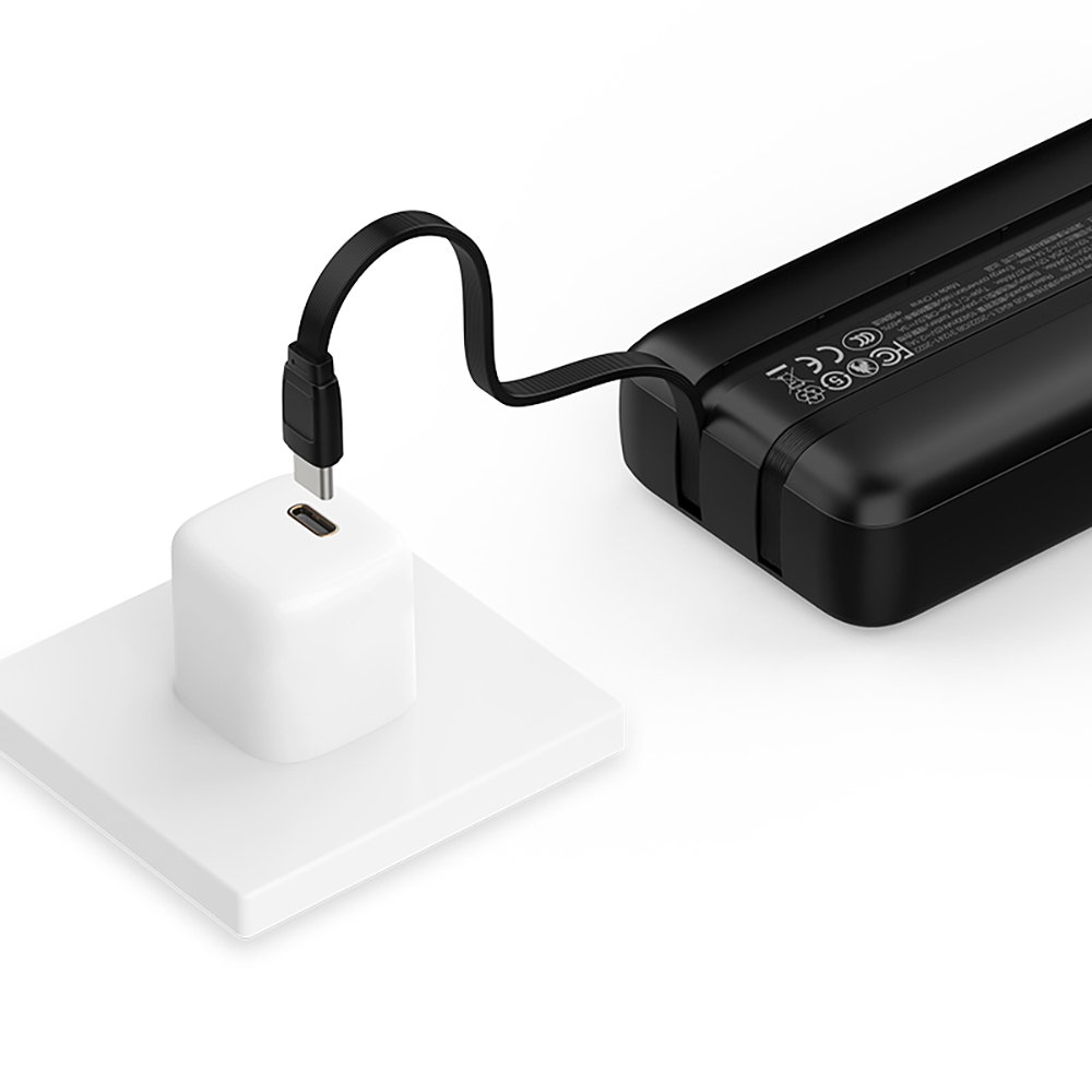 Recci RPB-P67 PD 20W Dijital LED Göstergeli Hızlı Şarj Özellikli Type-C ve Lightning Kablolu Powerbank 22.5W 10000mAh