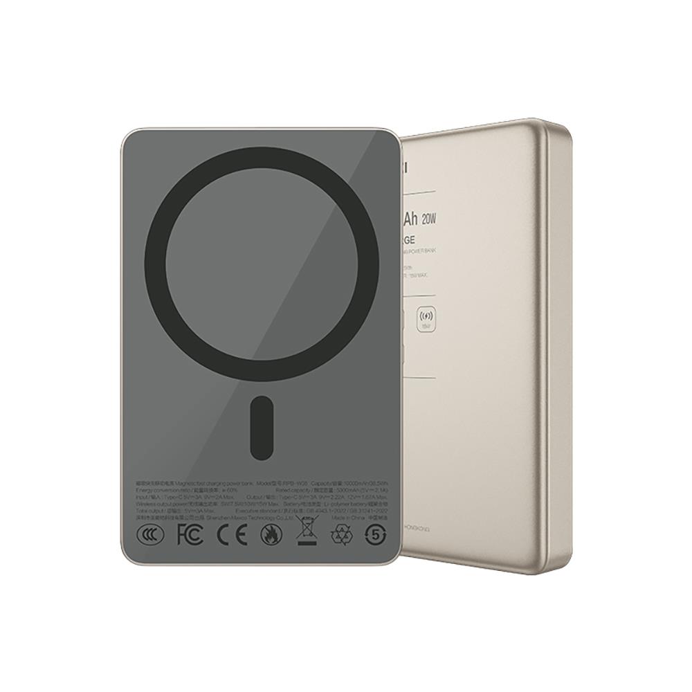 Recci RPB-W36 Ultra İnce PD 20W Hızlı Şarj Özellikli Wireless Powerbank 15W 10000mAh