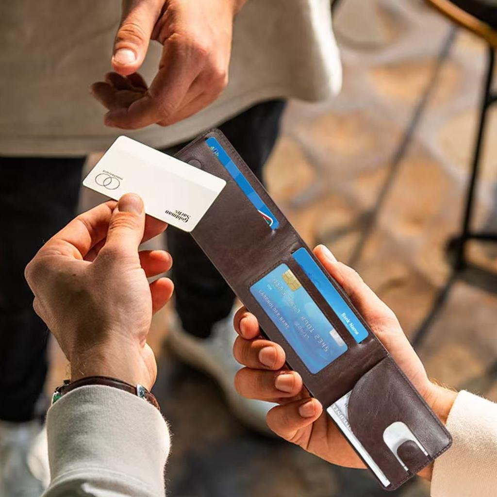 Rimbax Foldable Standlı Kağıt Para Bölmeli Magsafe Deri Kartlık