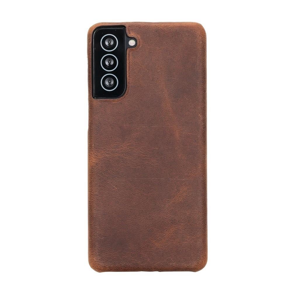 Samsung Galaxy S21 Plus Uyumlu Deri Arka Kapak UJ G2 Kahve