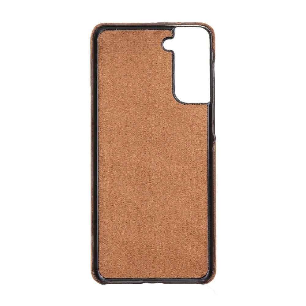 Samsung Galaxy S21 Plus Uyumlu Deri Arka Kapak UJ G2 Kahve