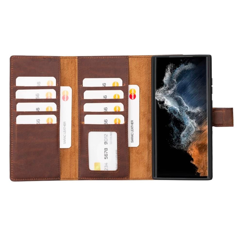 Samsung Galaxy S23 Ultra Uyumlu Deri Cüzdanlı Kılıf Santa G2