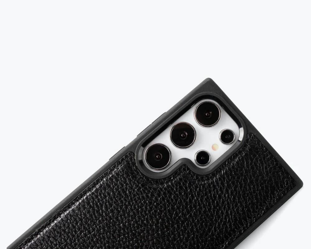 Samsung Galaxy S24 Ultra Uyumlu, Hakiki Deri, El Yapımı Standlı Kılıf