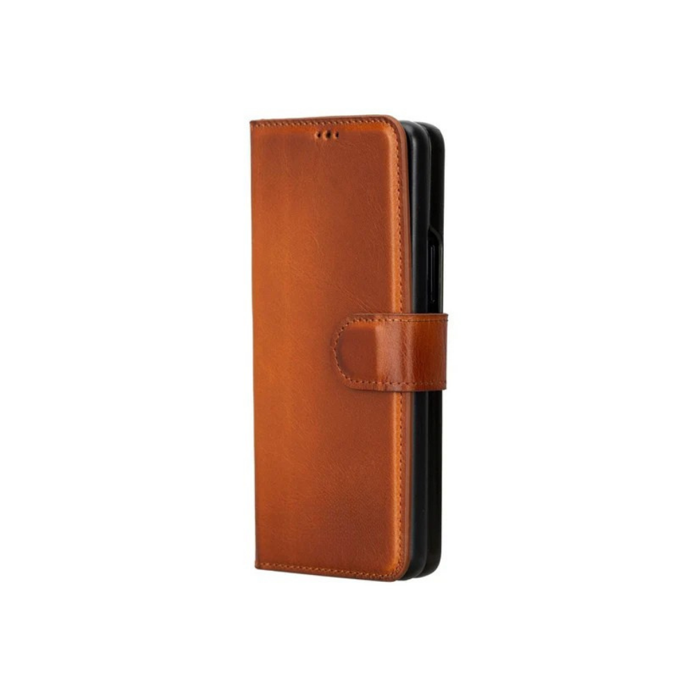 Samsung Galaxy Z Fold5 Uyumlu Manyetik Hakiki Deri Cüzdan Kılıf ,Cüzdan Taşımaya Son, Kredi Kart Yuvalı, RFID Güvenlik