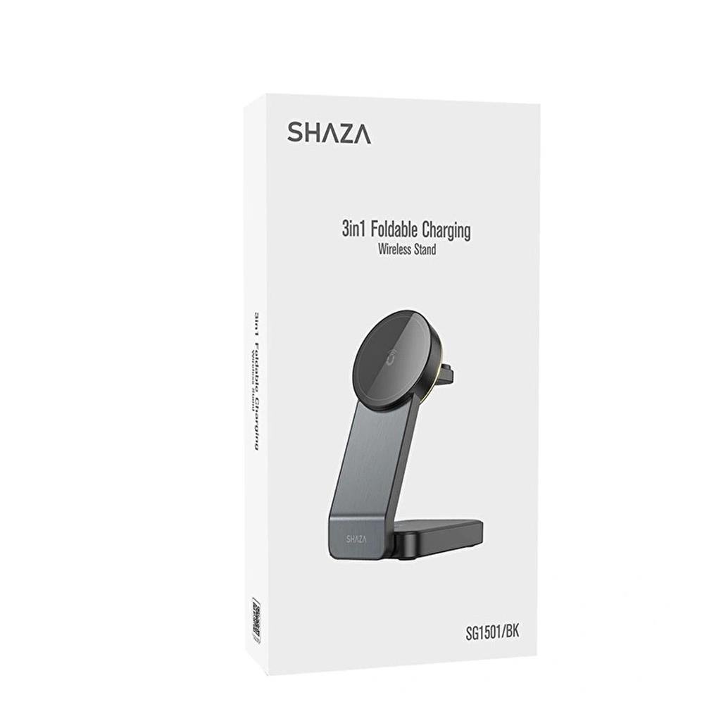 SHAZA 3in1 Katlanabilir Kablosuz Hızlı Masa Şarj Standı