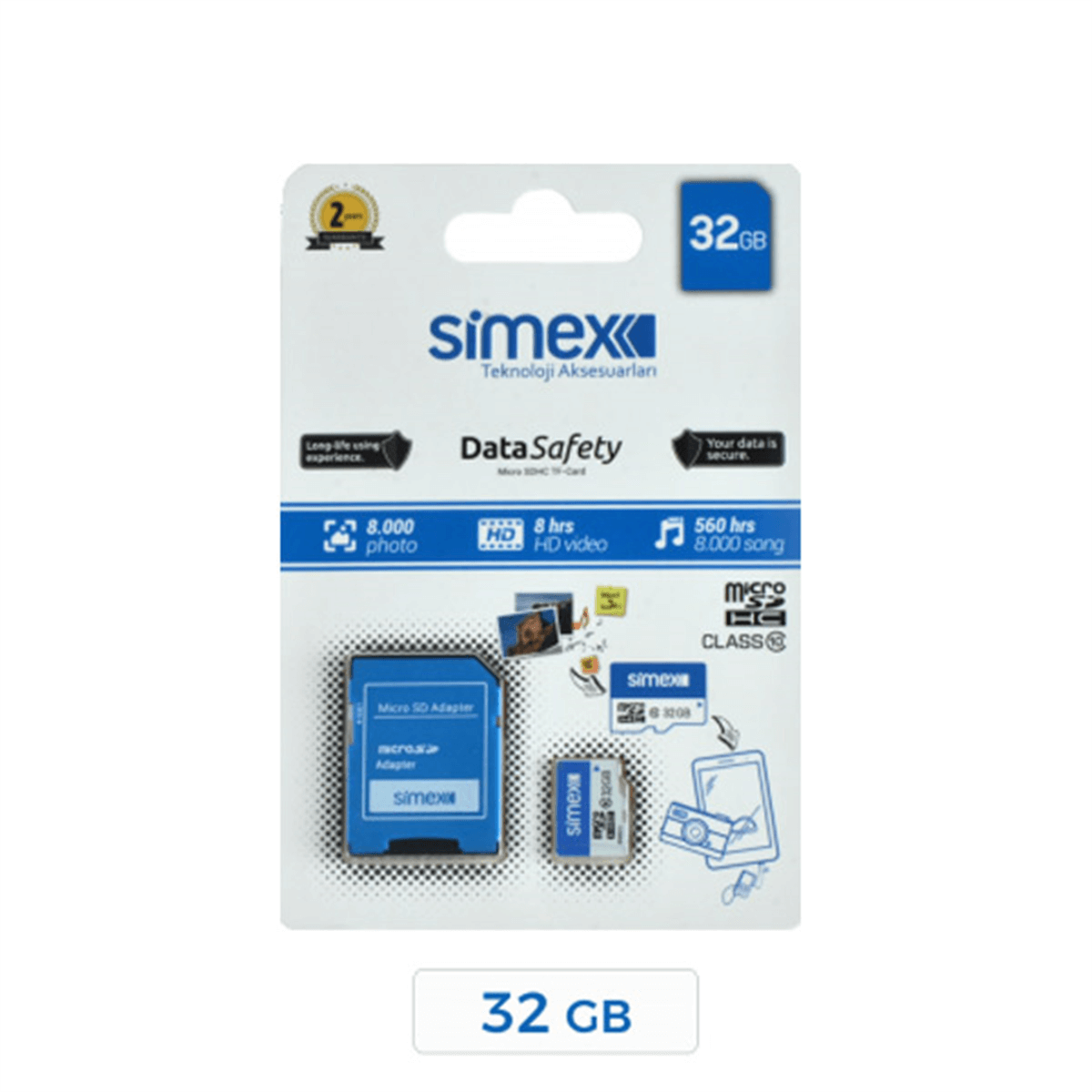 Simex 32 GB Micro SD HC Hafıza Kartı Class10