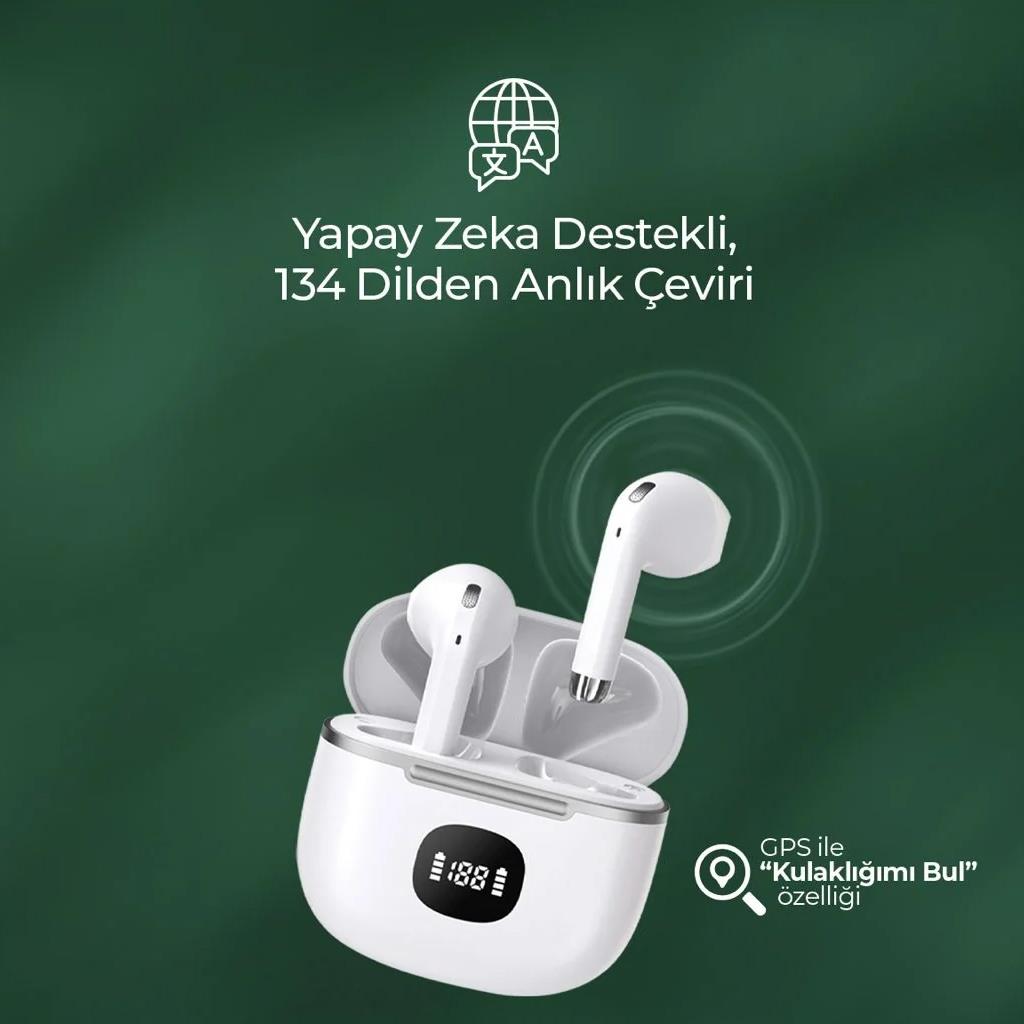 Simex Quantum TWS Dijital Göstergeli Ai Yapay Zekalı Bluetooth Kulaklık