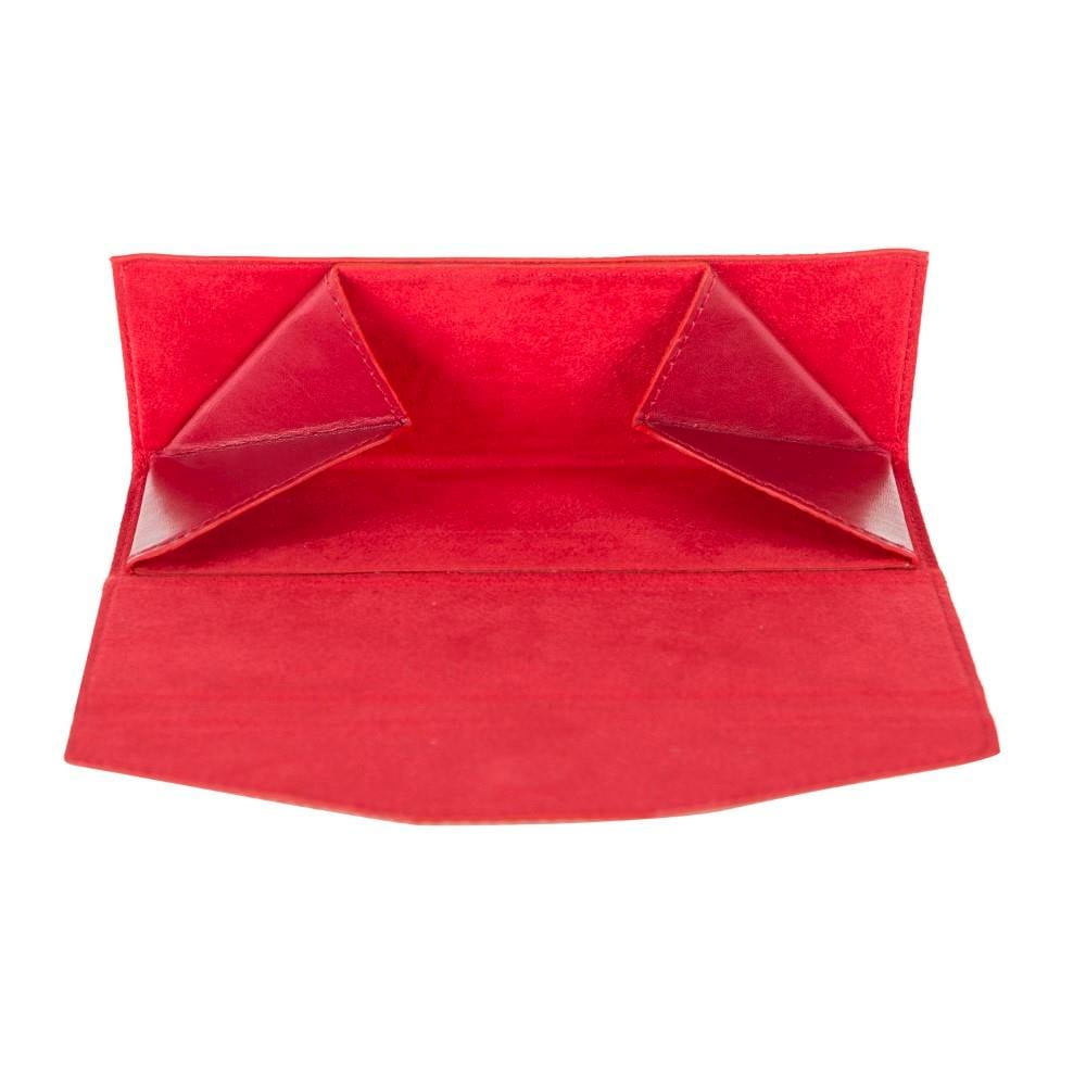 Smart Glass Deri Gözlük Kılıfı V4 Kırmızı