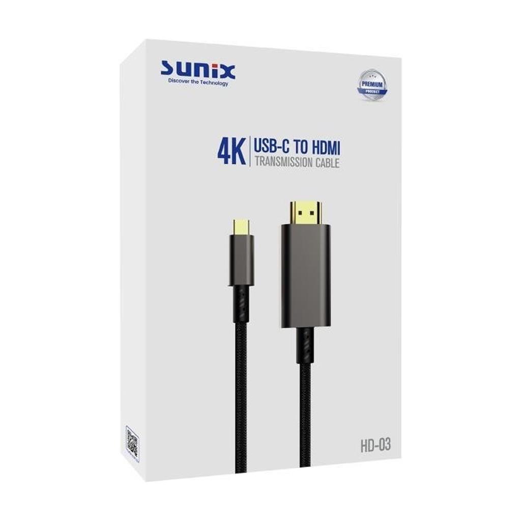 Sunix HD-03 4K USB-C HDMI 185 Cm Görüntü Aktarım Kablosu