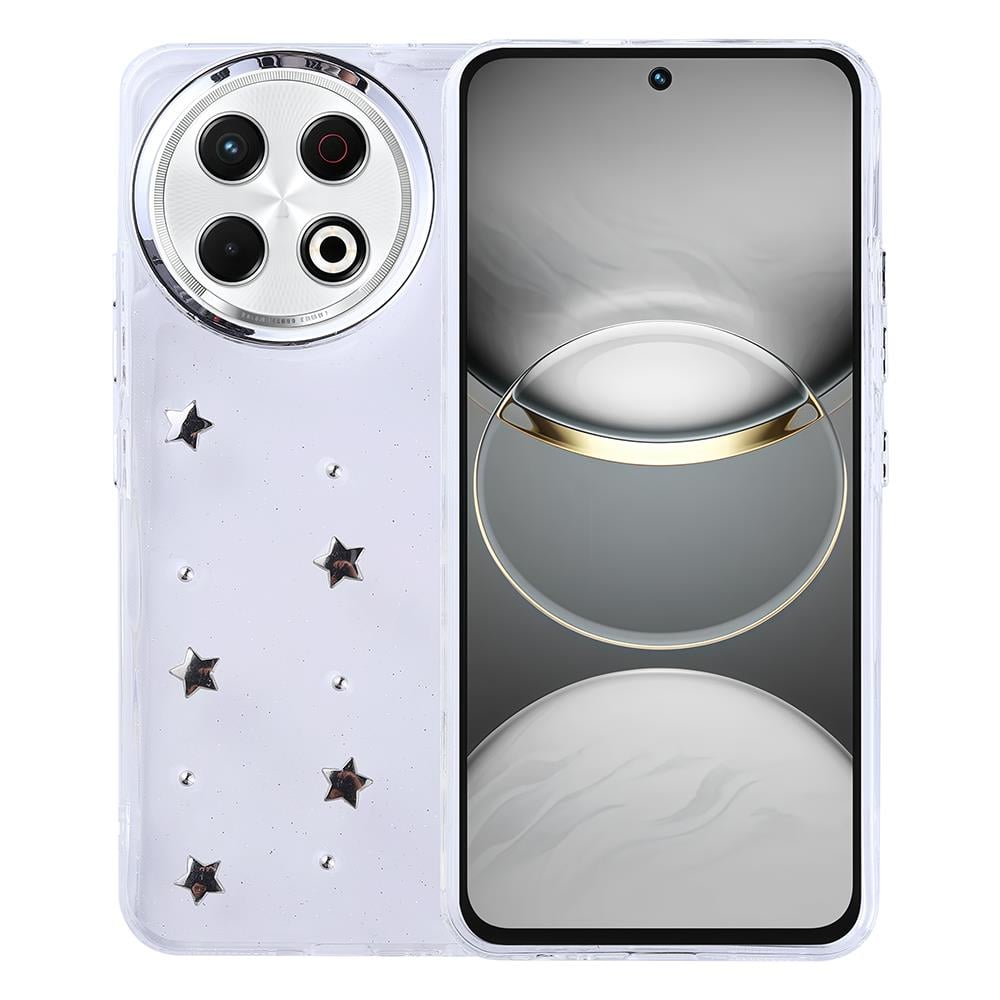 Tecno Spark 30 Pro Kılıf Airbag Tasarımlı Simli Şeffaf Zore Kutup Kapak