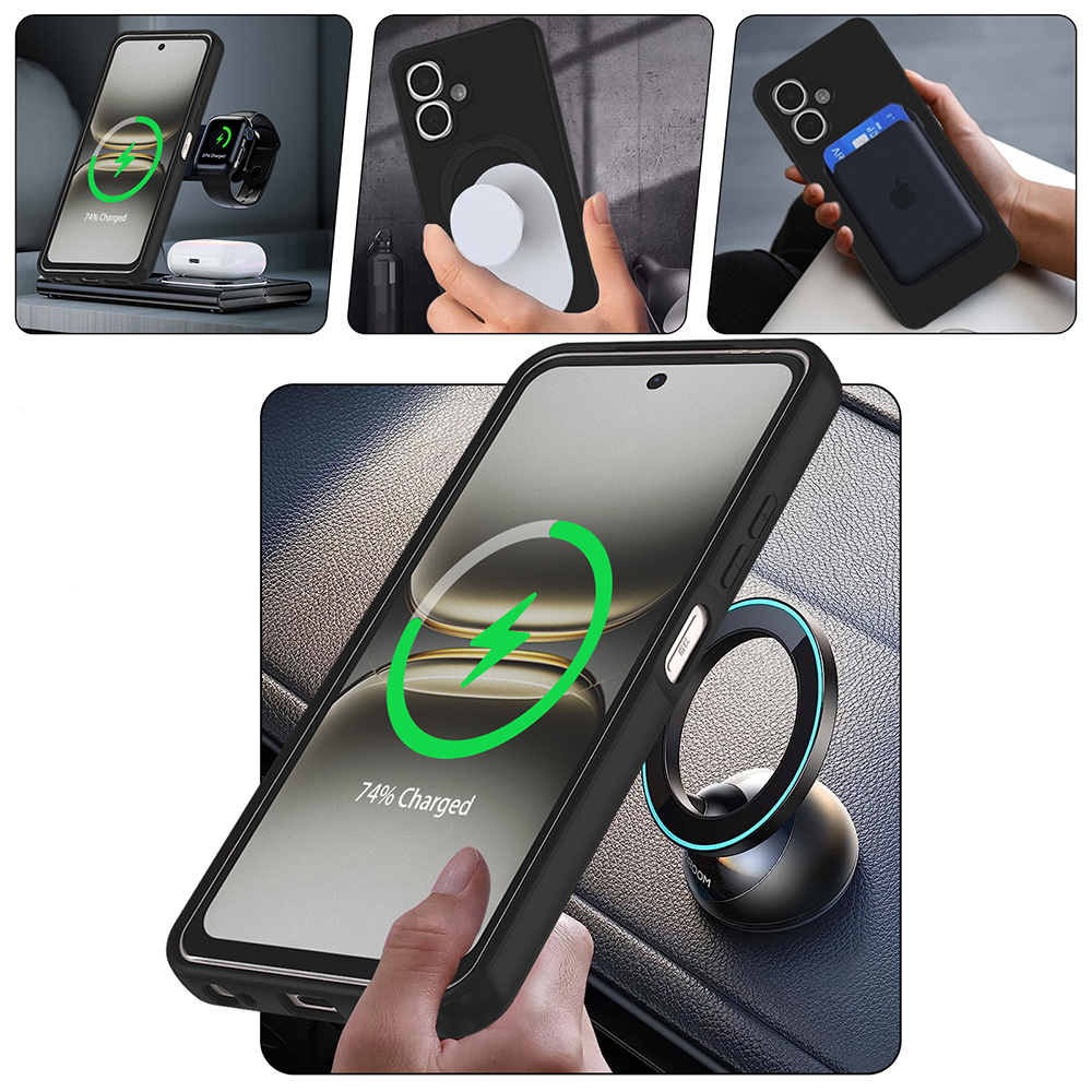 Tecno Spark Go 2 Kılıf M-safe Şarj Özellikli Standlı Zore Samara Kapak