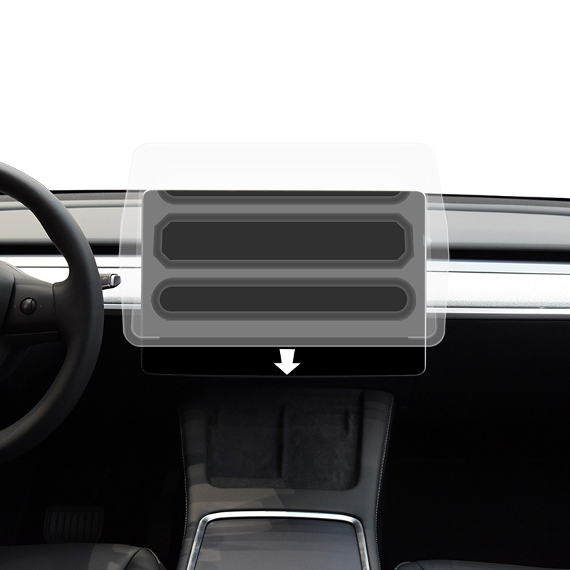 Tesla Model 3 CaseWorld Araç Multimedya Uygulama Aparatlı Ekran Koruyucu