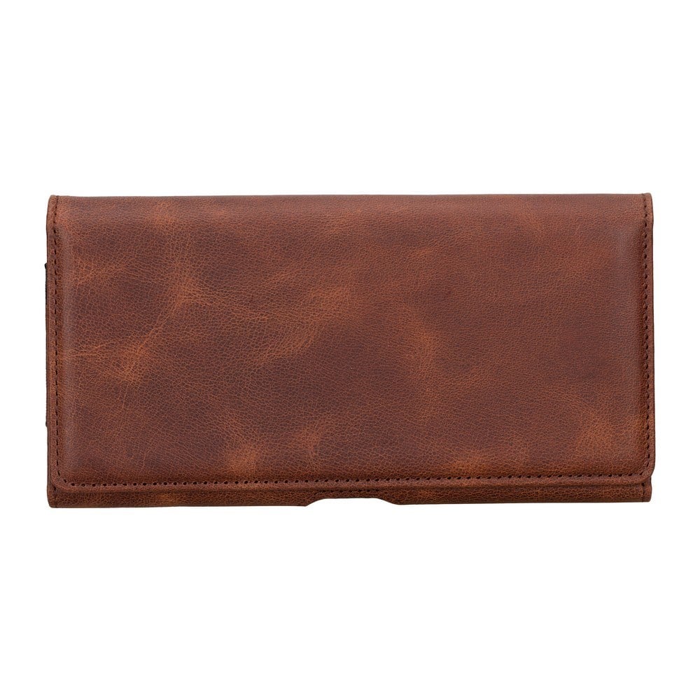 Titan 6.1 inch Uyumlu Deri Kartlıklı Kılıf Antik Taba
