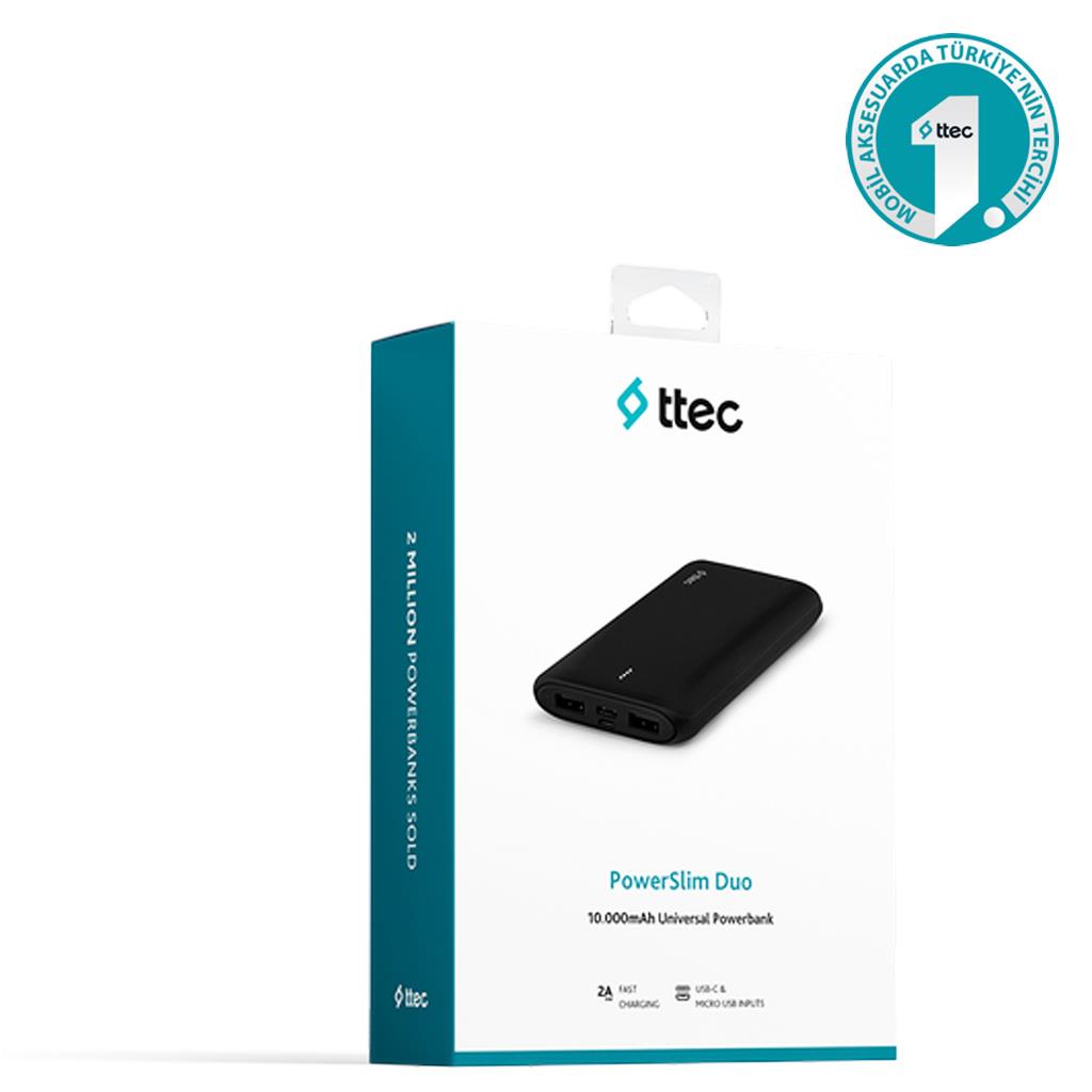Ttec 2BB163S 10000mAh PowerSlim Duo Type-c Ve Micro USB Girişli Powerbank