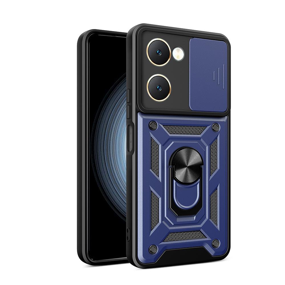 Vivo Y18 Kılıf Magnetik Standlı Kamera Korumalı Zore Sürgülü Vega Kapak