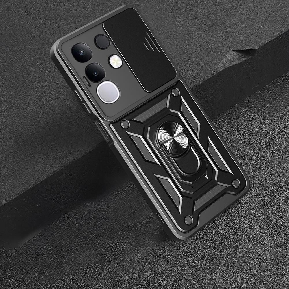 Vivo Y29 4G Kılıf Magnetik Standlı Kamera Korumalı Zore Sürgülü Vega Kapak